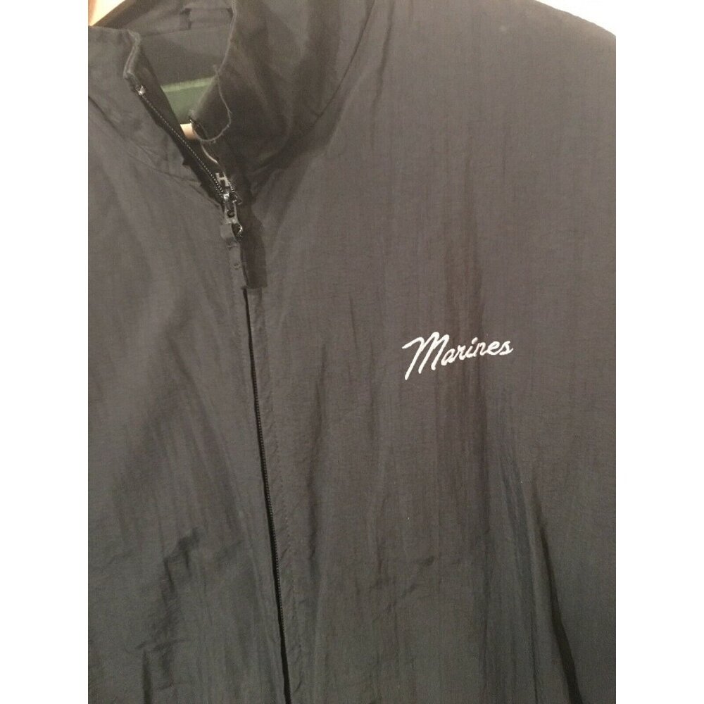 Weatherproof Garment Co‎ MARINES Men’s Sz XL Full zip Jacket embroidered Black